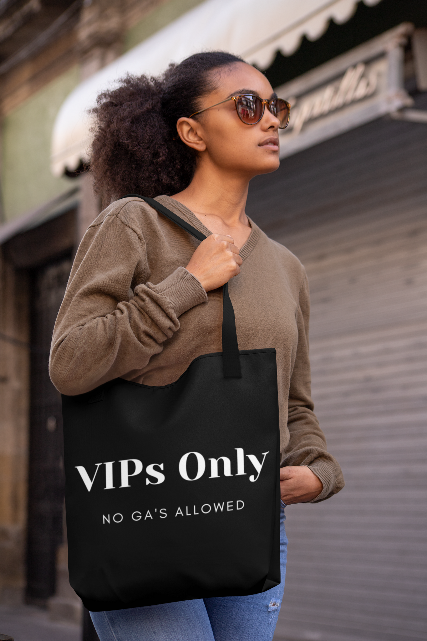 VIPs Only Large Organic Black Tote
