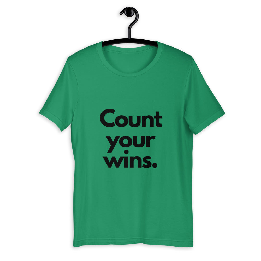 Count Your Wins Short-Sleeve Unisex T-Shirt White/Gold/Green