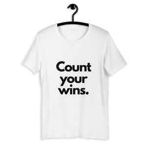Count Your Wins Short-Sleeve Unisex T-Shirt White/Gold/Green