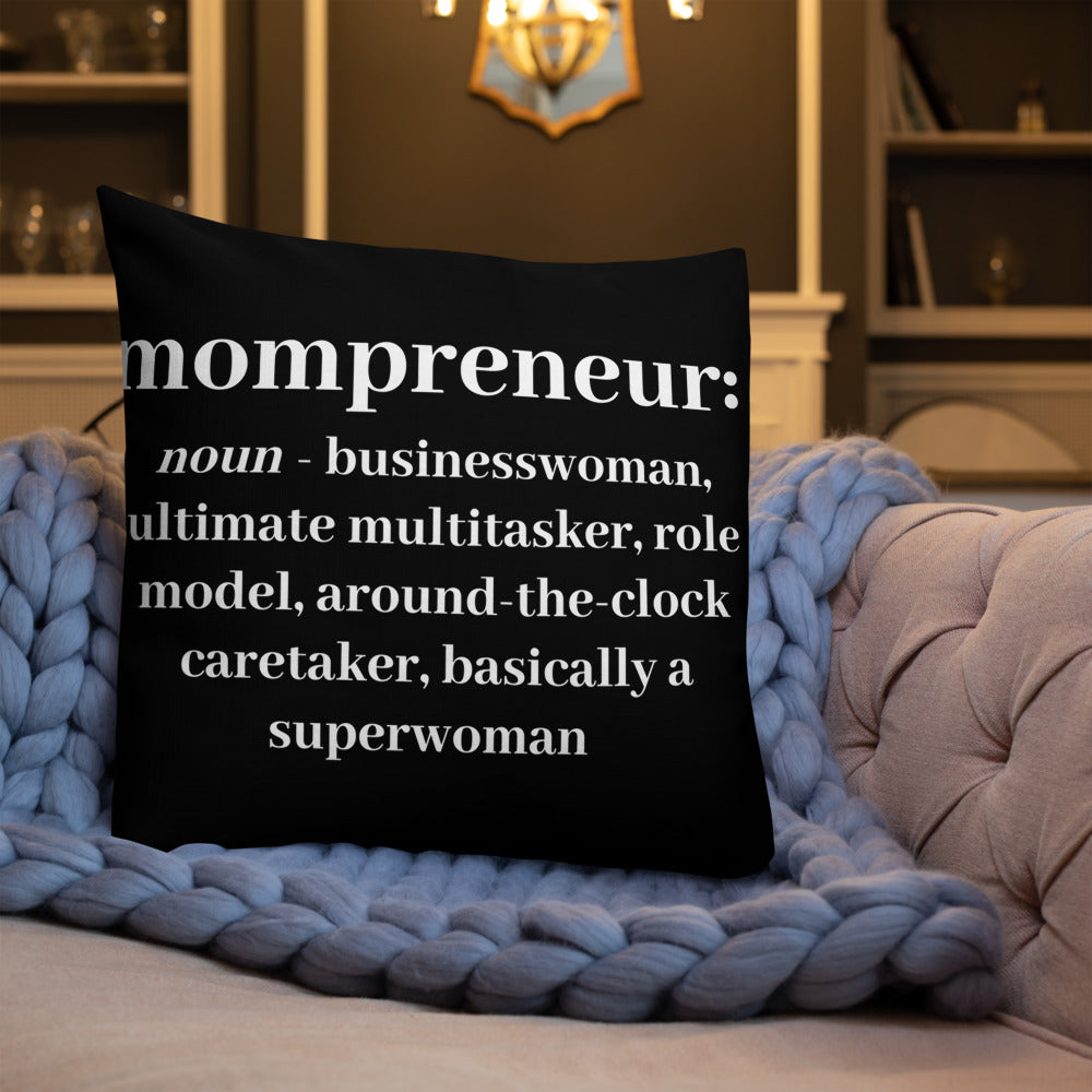 Mompreneur Premium Pillow, Black