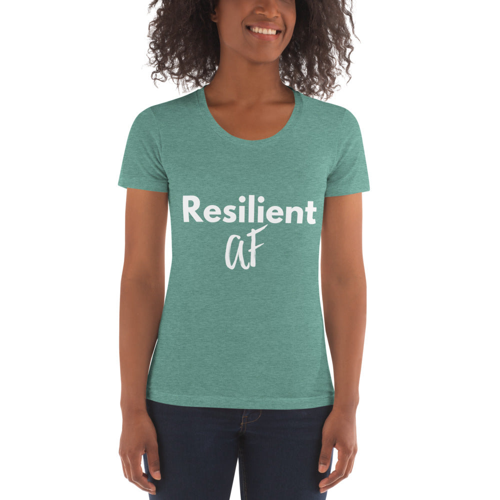 Resilient AF Women's T-Shirt Cranberry/Black