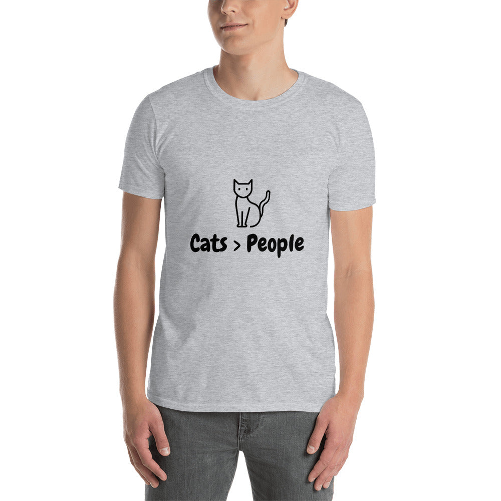 Cats > People Short-Sleeve White Unisex T-Shirt