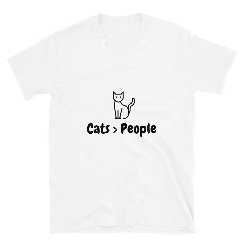 Cats > People Short-Sleeve White Unisex T-Shirt