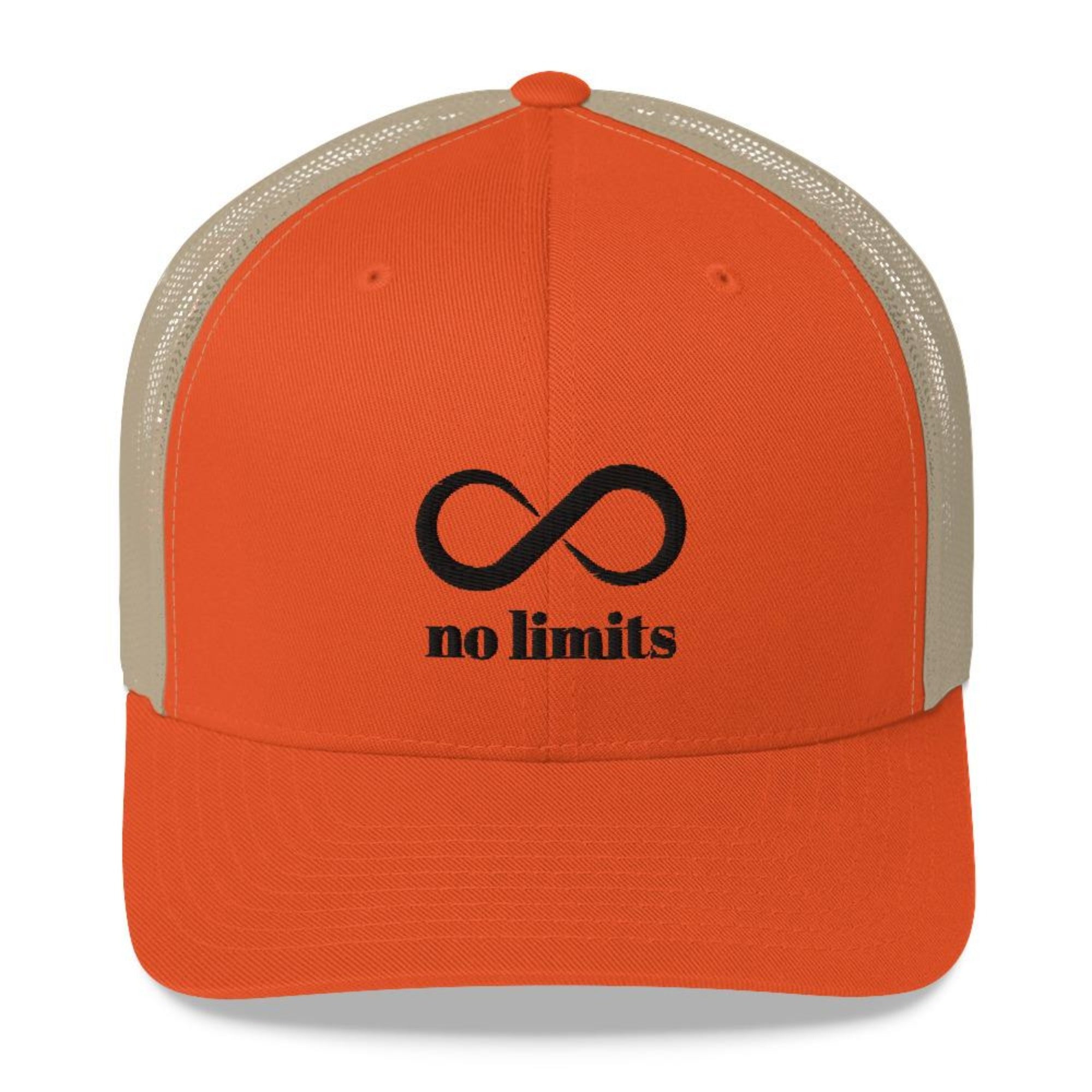 No Limits Adult Trucker Cap Tan/White/Orange/Pink