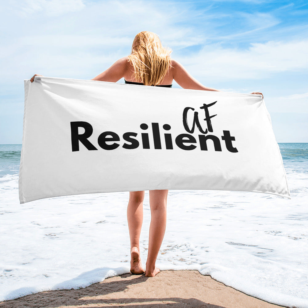 Resilient AF Oversized White Beach Towel